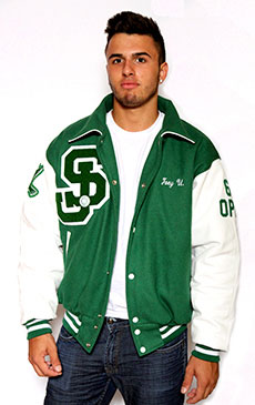 Green & black  Varsity jacket outfit, Green varsity jacket, Mens clothing  styles